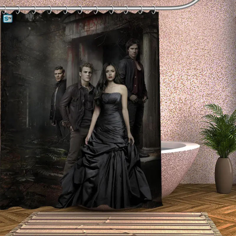 

The Vampire Diaries Shower Curtain Eco-friendly Modern Fabric polyester Custom Bath Curtains Home Decor Curtains