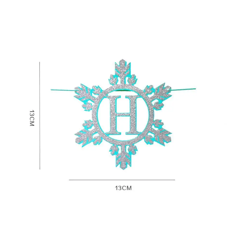 Silver Blue Glitter Happy Birthday Banner Ice and Snow Garland Winter Snowflake Holiday Wall Decoration Frozen Girl Decor