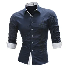 Бренд Модная Повседневная рубашка с длинными рукавами Топы с принтом букв мужские платья рубашки тонкие мужские Рубашки 4XL