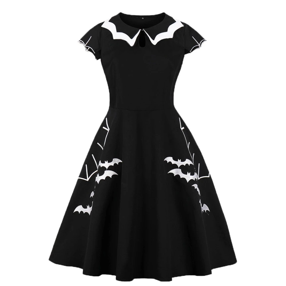 womens black swing dress