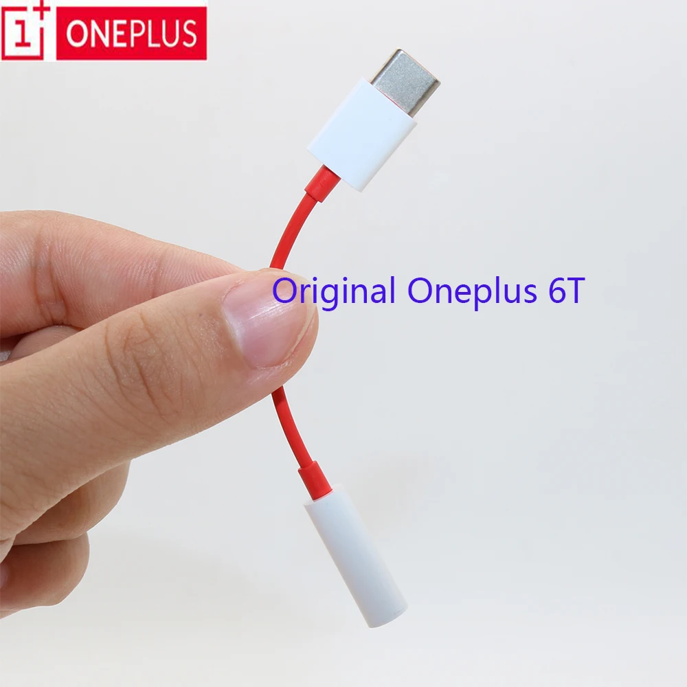 

100% Original Oneplus 6T Type-C Male to 3.5mm Female Audio Adapter usb C to 3.5 Headphone Converter for 1+6T