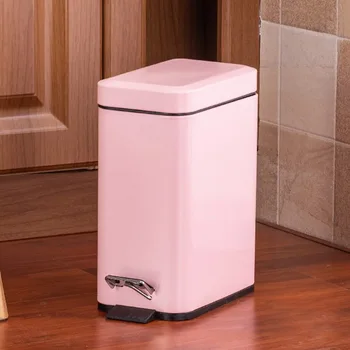 

5L Pedal Bin Household Trash Can Mute Stainless Steel Kitchen Trash Bin with Liner FAS