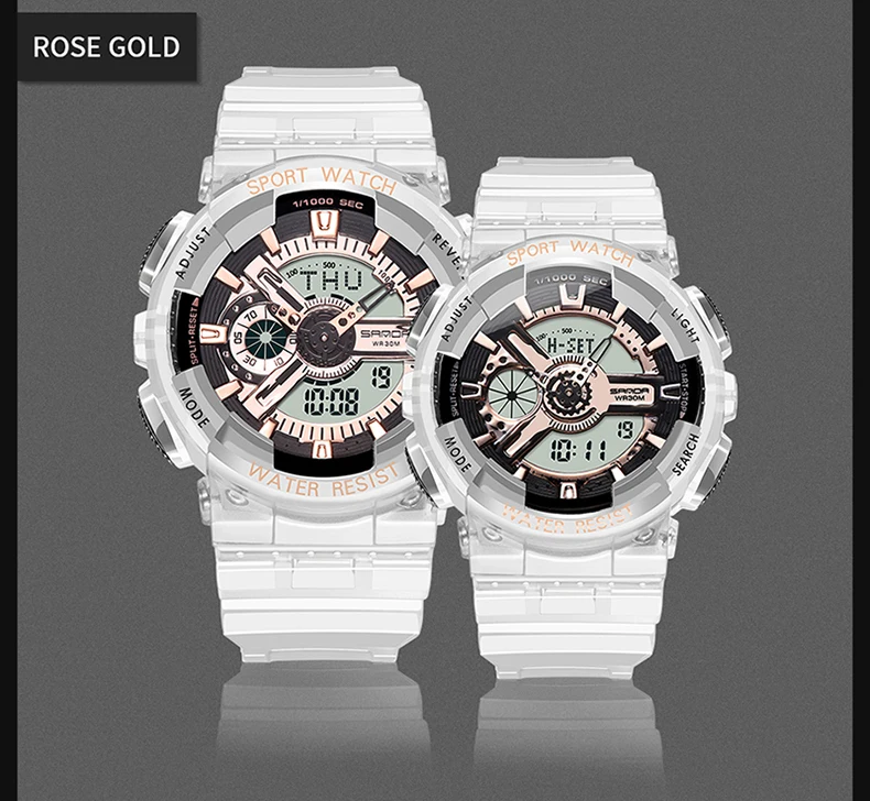 SANDA спортивные часы пара Многофункциональный водонепроницаемый светодиодный цифровые часы мужские G стиль спортивные водонепроницаемые часы relogio masculino