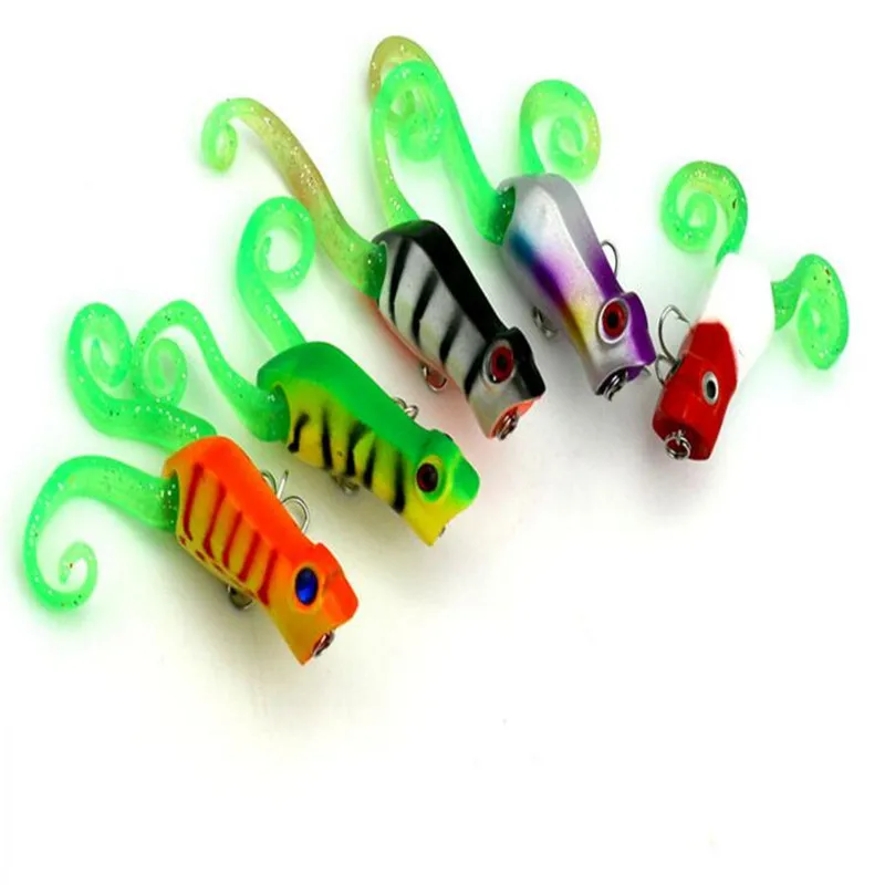 2016 HOT Popper Frog Fishing Lure Artificial Bait Jerkbait Floating