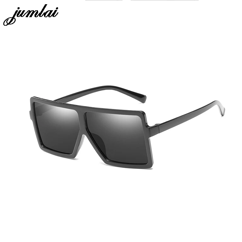 

jumlai NEW square frame Coating Multicolor sunglasses Women Oversized Big Size Sun Glasses for Men Female Shades Black UV400