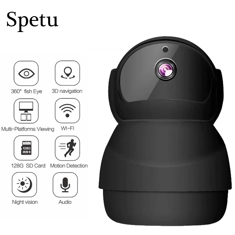 

Spetu Wireless Smart WiFi Camera 1080P 2MP HD Home Security IP Camera Network Email Alert IR Night Vision CCTV Baby Monitor Cam