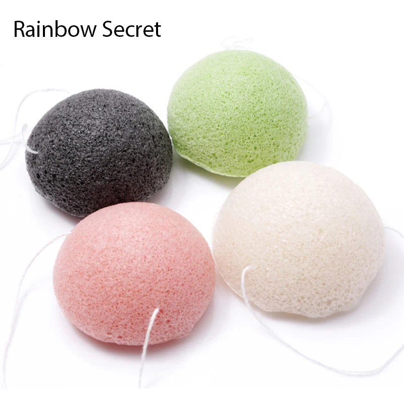 1 шт. Konjac Konnyaku косметический спонж для лица Пудра для очищения лица очищающая губка для макияжа зеленый/черный