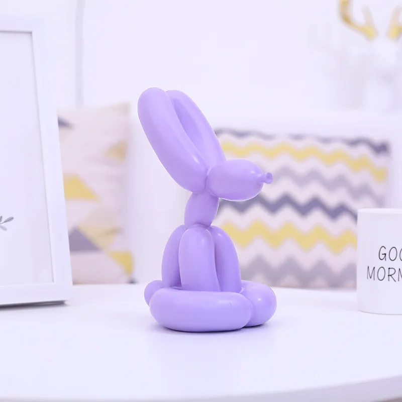 

Nordic Jeff Koons Shiny Balloon Rabbit Figurine Character Abstract Rabbit Art Resin Model Home Living Room Bar Decoration R1518