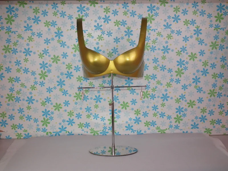 

The newest design simple and intuitive golden plastic bra show rack