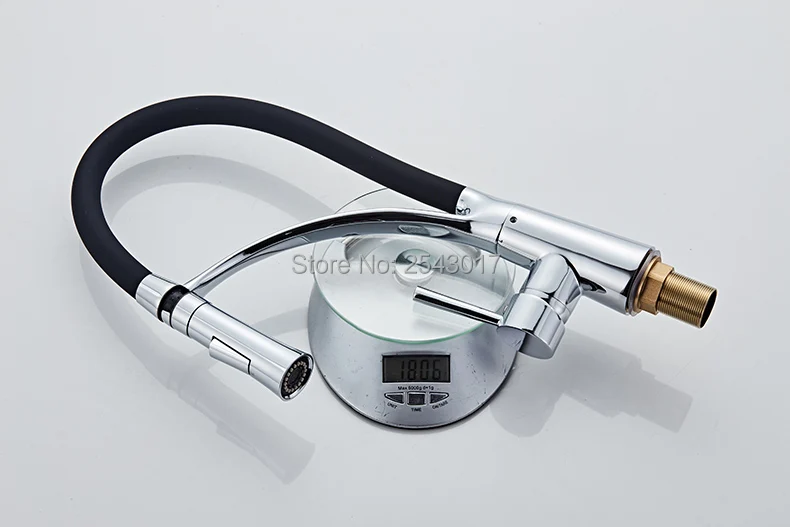 Kitchen Faucet Pull Down Design Black Rubber Chrome Mixer Faucet for Kitchen Single Handle Kitchen Taps Mixer Hot And Cold ZR668