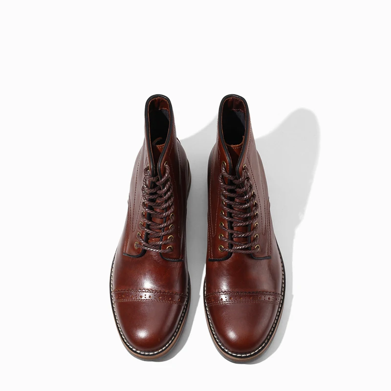 Мужские ботинки на шнуровке в британском стиле; Мужская обувь из натуральной кожи; сезон весна-осень; Модные Ботинки martin
