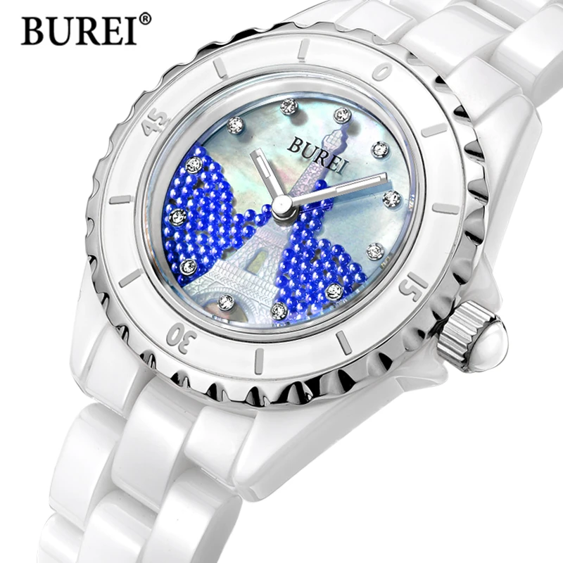 Relogio Feminino Luxury Brand Women Watches Womens Fashion Ceramic Quartz Wrist Watch Clock Woman Hours 2017 saat Reloj Mujer
