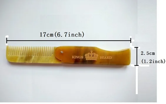 Бык рога Складная Расчёска карманный размер Борода/расческа для волос усы/Уход за волосами подарок выгравированный логотип
