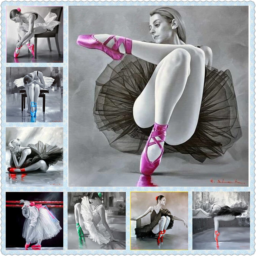 

Needlework Diy Diamond Painting Beautiful Ballet dancer Cross Stitch Rhinestone Diamond Embroidery Patchwork Mosaic Kit AS882