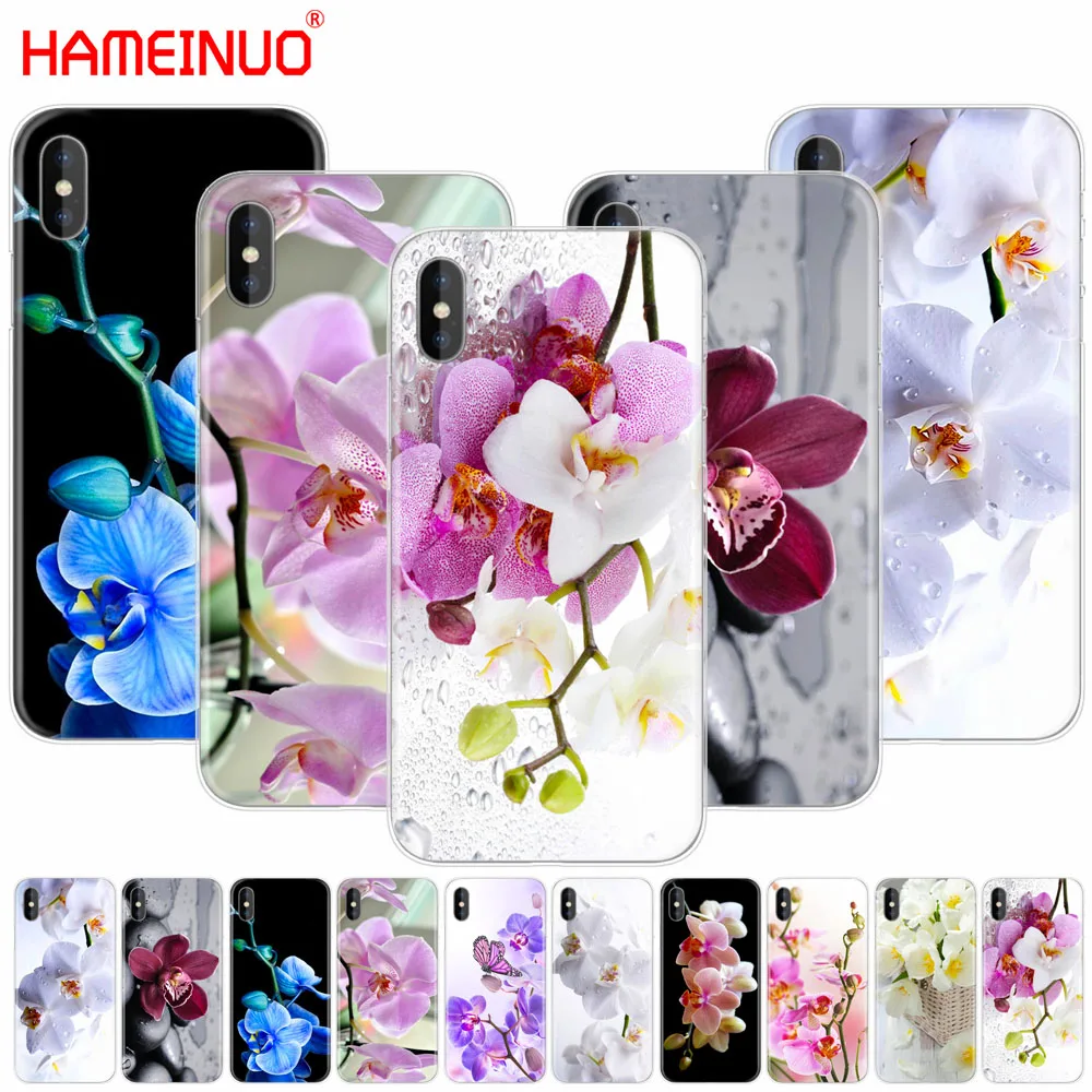 

HAMEINUO Orchid Flowers Colorful cell phone Cover case for iphone X 8 7 6 4 4s 5 5s SE 5c 6s plus