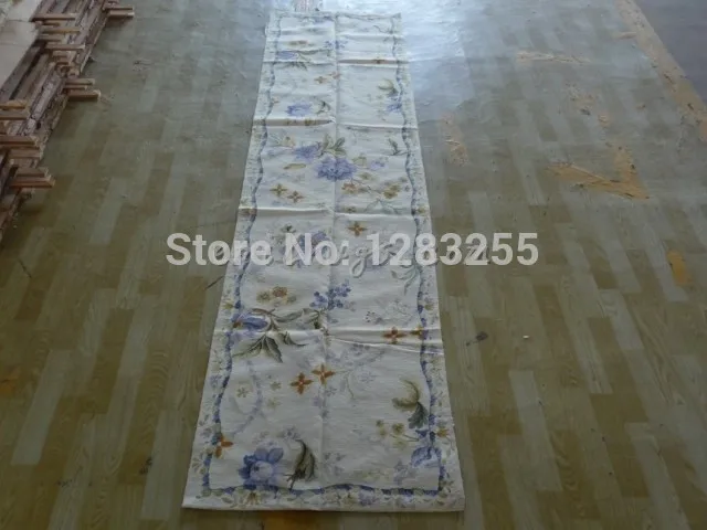 

Modern Setting Hand-stitched runner Carpets Handmade Wool Needlepoint Floral Roses Sofa Floor Use Antique