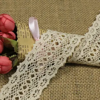 

5yards 4.5cm Cotton 2-Wheel Shape Lace Trim Cotton Braided Knitting Lace Trim Z353