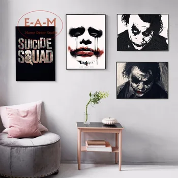 

Joker Nordic Silhouette Canvas Art Print Painting Poster,Watercolor Wall Pictures For Room Home Decoration, Wall Decor No Frame