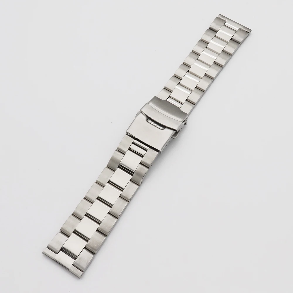 

20 22 24mm Silver Stainless Steel Watchband Replacement Wristband Exchange Watch Band Belt With Safe Clasp