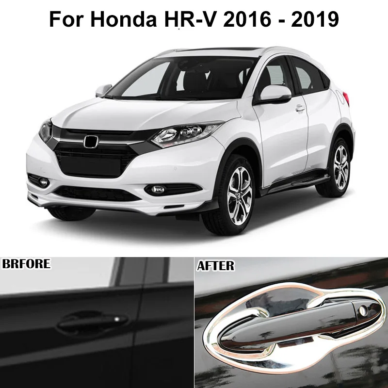 Для Honda HR-V HRV Vezel- хромированная дверная ручка Чаша крышка чашки полость вставки панели перекрытия отделка молдинг рамка Гарнир