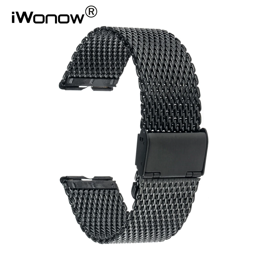 

Milanese Stainless Steel Watchband + Tool for Moto 360 1 1st Gen 2014 Smart Watch Band Metal Strap Wrist Bracelet Black Silver