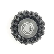 3-дюймовый проволочная колесная щетка с перекрученным узлом спереди, 75 мм с резьбовой оправкой для мясорубки полезные