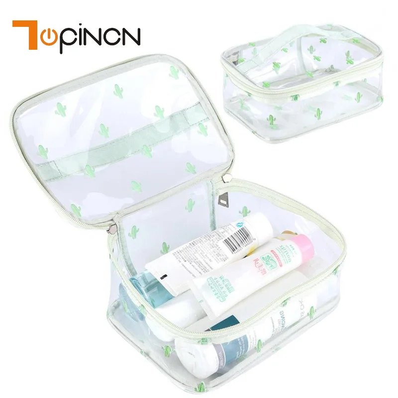 

Cactus PVC Cosmetic Bags Toiletry Make Up Bag Travel Organizer Necessary Beauty Case Makeup Bag Bath Wash Makeup Storage Box