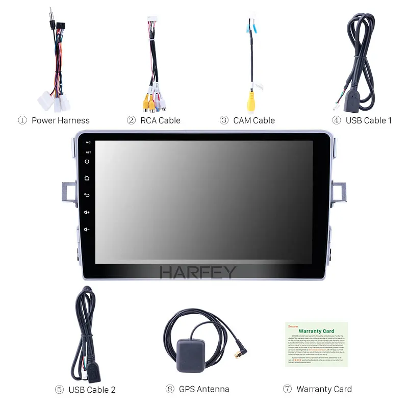 Harfey Android 9. 0 9 &quotGPS навигация Радио для Toyota Verso 8 1 2011 с WIFI Bluetooth AUX поддержка Carplay