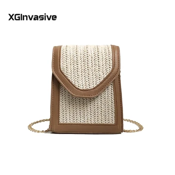 

2019 New Square Straw Bags Women Summer Rattan Bag lady Handmade Woven Beach Cross Body Bag Bohemia Shoulder bali bag Black Hot