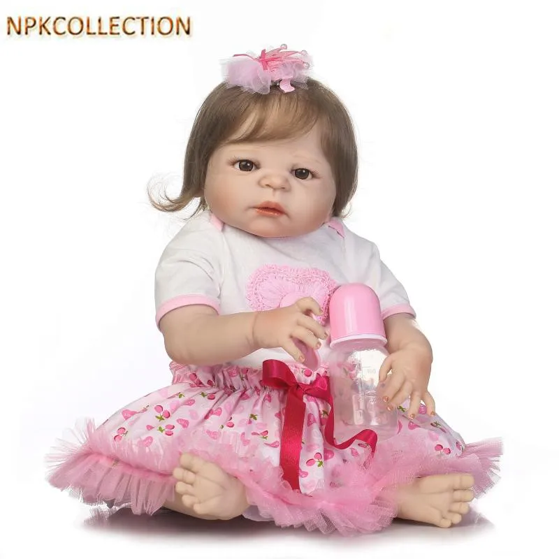 

NPKCOLLECTION 55CM Reborn Babies Girl Bonecas Silicone Reborn Dolls,21 Inch Full Silicone Dolls Reborn Baby Alive Doll for Kids