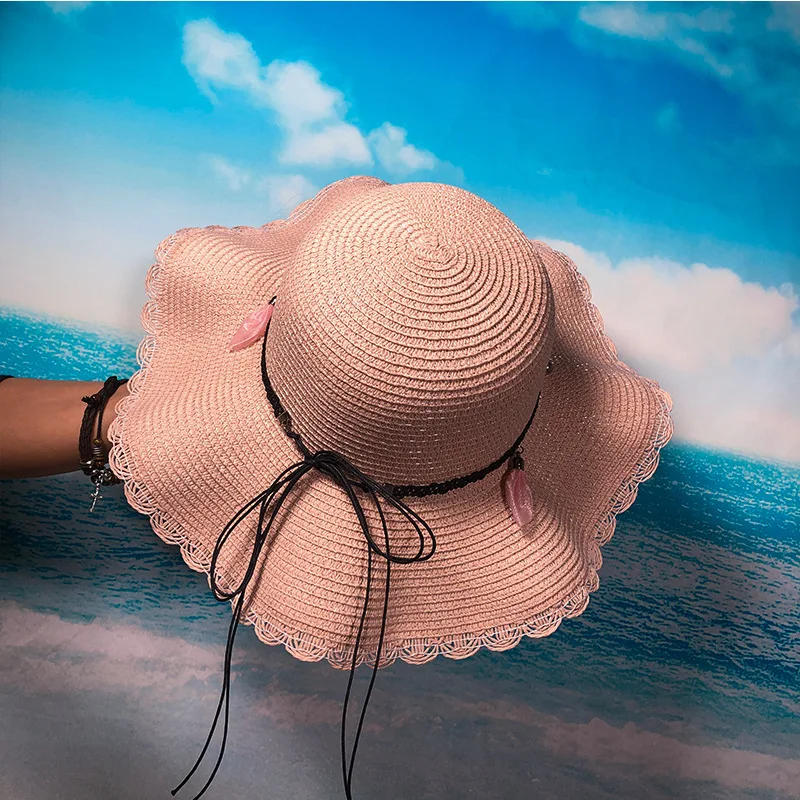 Новые Большие широкие свисающие поля Шляпа Пляжная женская модная летняя солнцезащитная Кепка для путешествий Повседневная Соломенная шляпа Панама шапки женские