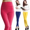 Leggings en coton extensible pour femmes, grande taille 5XL 6XL, couleur bonbon, pantalon crayon, taille haute, pantalons pour dames, blanc ► Photo 2/6