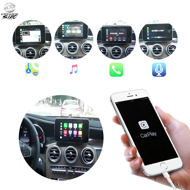 Умный Apple CarPlay Коробка OEM Android Авто Mercedes C Class W205 GLC 2015 2017 обновление адаптер