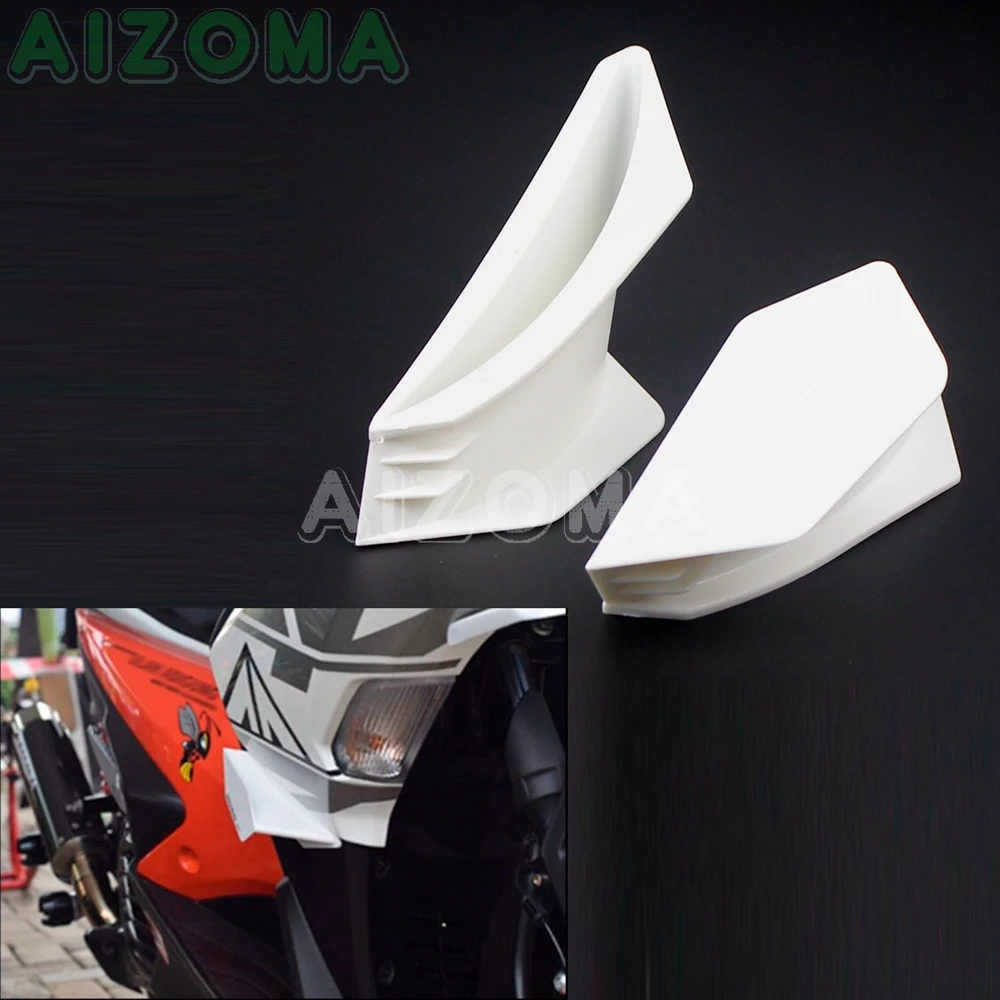 

White Motorcycle Scooter Dynamic Wing Kit For Honda Suzuki Kawasaki Versy 300/650 Yamaha Tmax Nmax Majesty Burgman 400 Universal