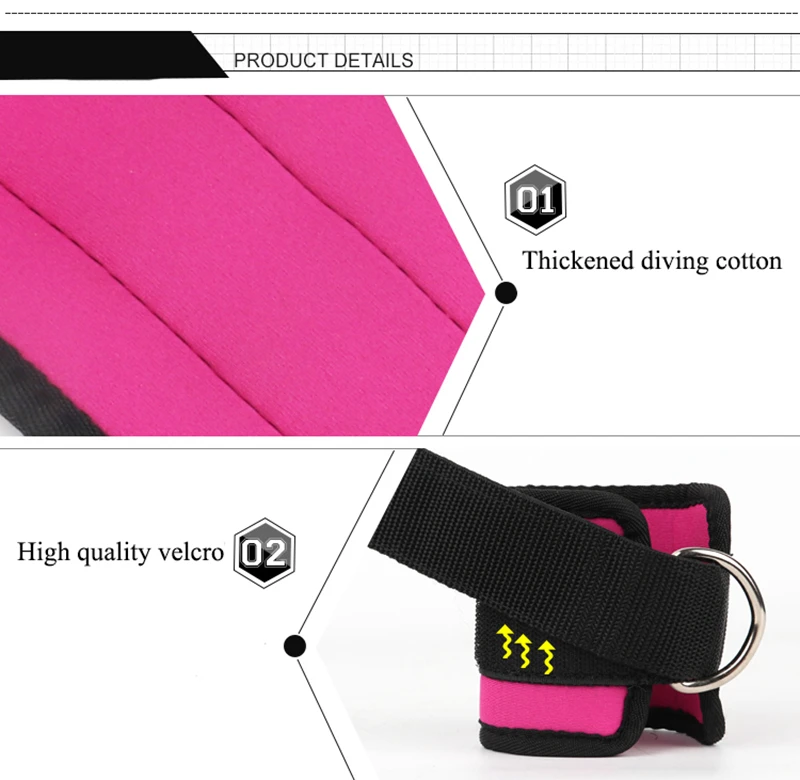 Black Blue Red Fitness Ankle Straps Practical Exercise Ankle Cuffs Padded Ankle Strap for Legs Abs and Gluteus Exercises (37)