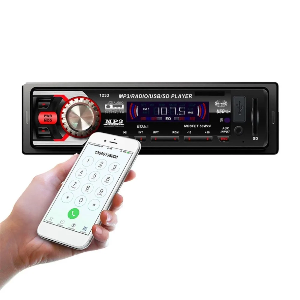 (Корабль из DE) ЖК-дисплей Дисплей Беспроводной автомобиля Bluetooth MP3 музыкальный плеер радио FM стерео аудио приемник HandsFree 1233 ЕС Plug