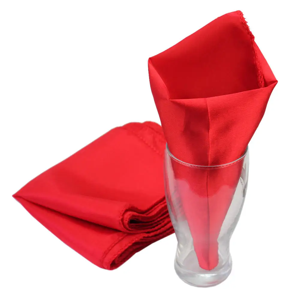 

10pcs 28x28cm Polyester Cloth Dinner Table Napkins Square Pocket Handkerchief Serviette for Wedding Party Hotel Banquet Decor