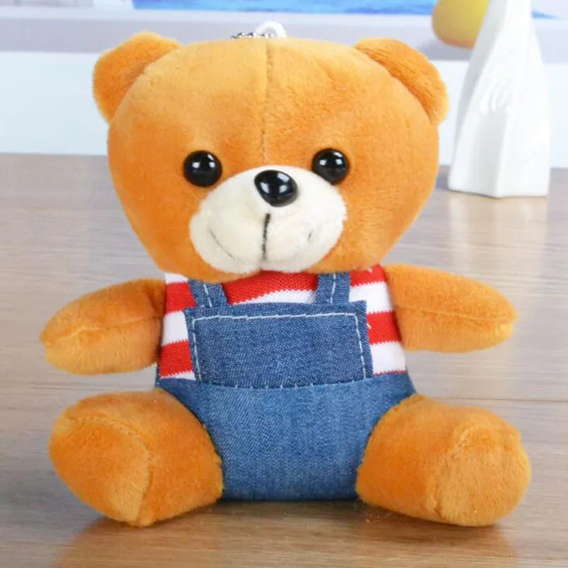 

12cm Soft Stuffed Plush Bear Doll Animals Keychains Keyring Kawaii Cute Peluches Pendants Toys oyuncak for Kids Grownups