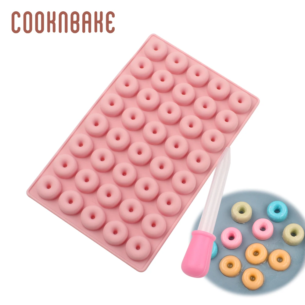 COOKNBAKE bear gummy mold silicone mold for candy chocolate heart sugar form cake decoration tool mini donut with dropper - Color: CDY-363