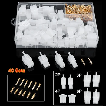 

380pcs 40 Set Auto Electrical Terminal 2.8mm 2 3 4 6 9 Pin Cable Wire Auto Connector Terminals Kit for Car Motorcycle Use