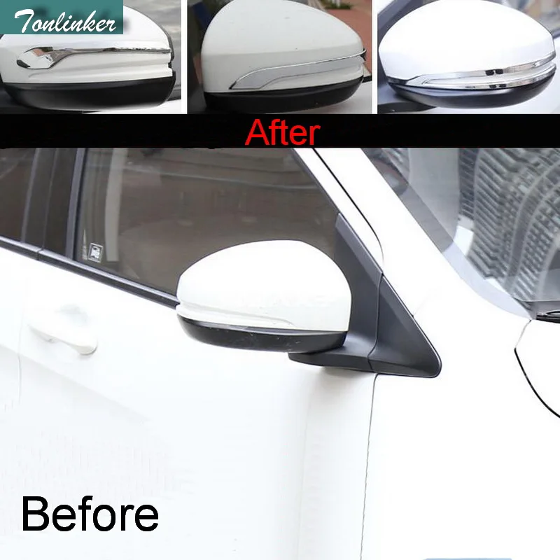 Tonlinker 2 PCS font b Car b font Styling DIY ABS Chrome reversing font b mirror