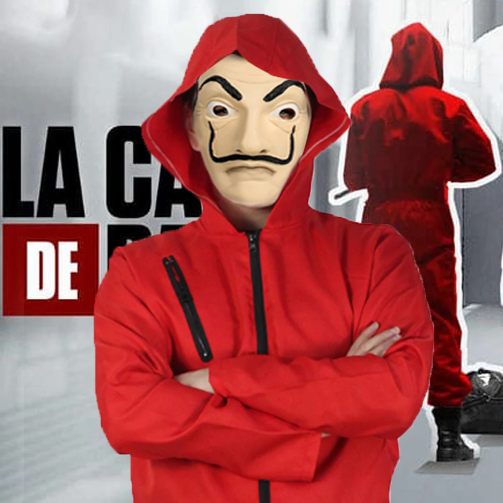 Карнавальный костюм La Casa De Papel Salvador Dali красный с маской клоун маски для лица
