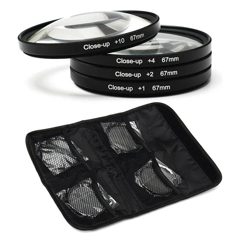 

Camera 67mm Macro Close Up Filter Lens Kit +1 +2 +4 +10 For all Brand DC/DV/DSLR/SLR Digital Camera lens 67mm Diameter Filter