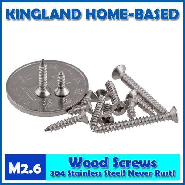 GB846 M2.6 100 Pcs Cross Recessed Phillips Countersunk Flat Head Self