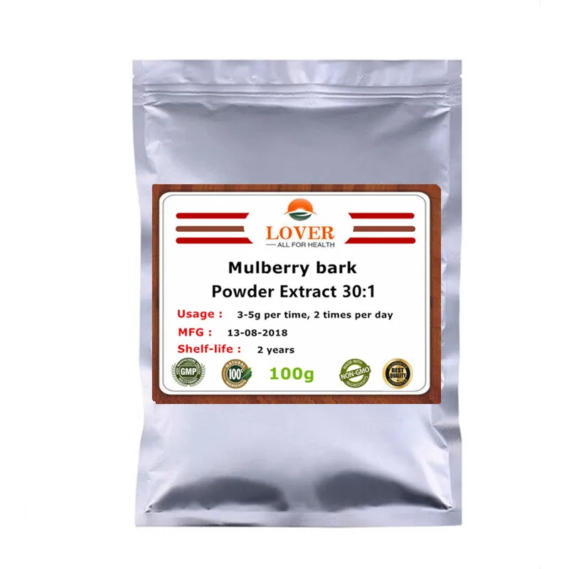 

100-1000g Pure Mulberry bark powder extract 30:1, the root bark of white mulberry extract , N-butanol extract with cyclomorusin