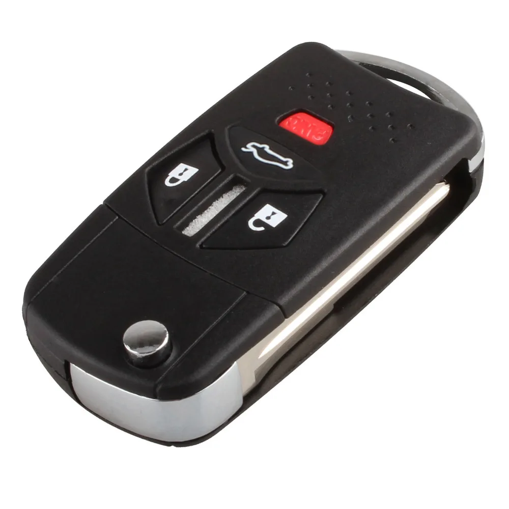 

Modify 3 + Panic 4 Buttons Uncut Blade Remote Car Key Refit Cover Case Shell For Mitsubishi Lancer Galant Folding Flip Key Shell