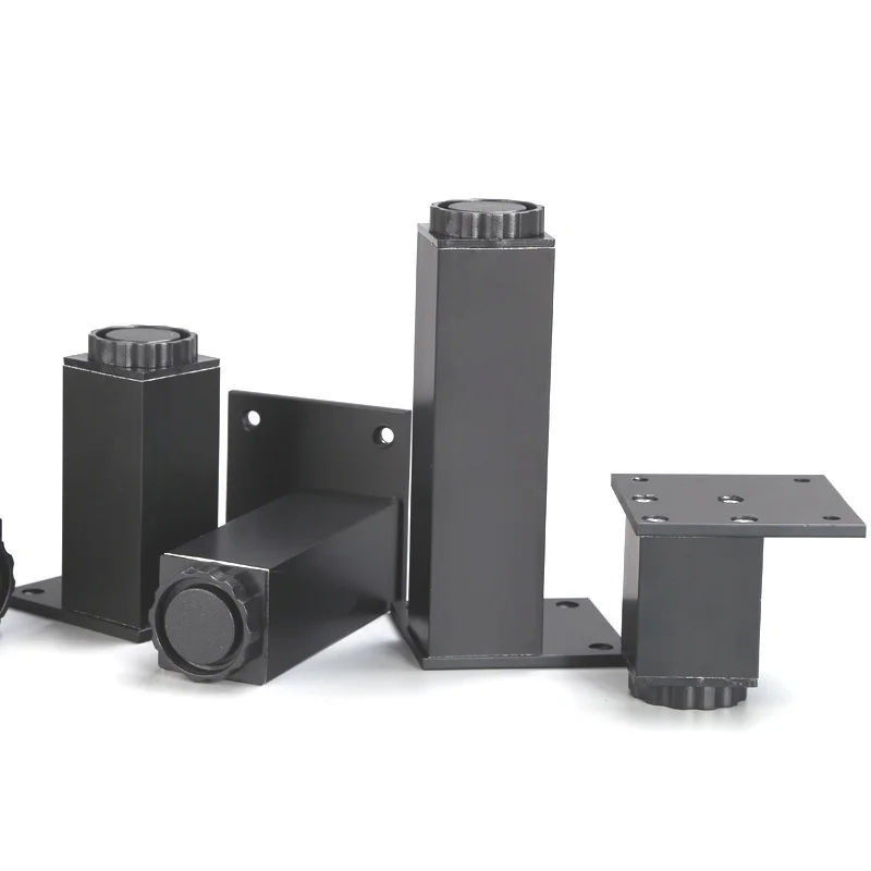 

Black adjustable furniture feet 6-12cm Aluminum Alloy Table Bed Sofa Level Feet kitchen Cabinet Support Legs Furniture Parts