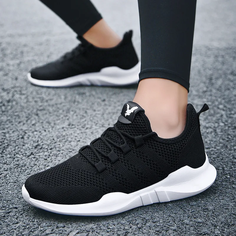 

Men and women casual couple sports shoes spring summer autumn adult men's tennis shoes breathable lightweight black sneakers