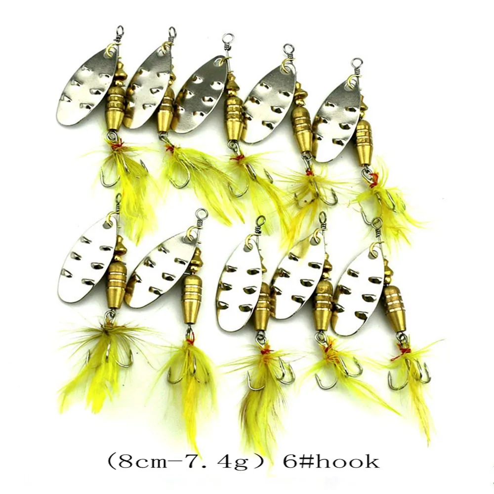 2PCS Compound Feather Sequins New Hot 10 Models Artficial Bait Fishing Lures Tackle False | Спорт и развлечения