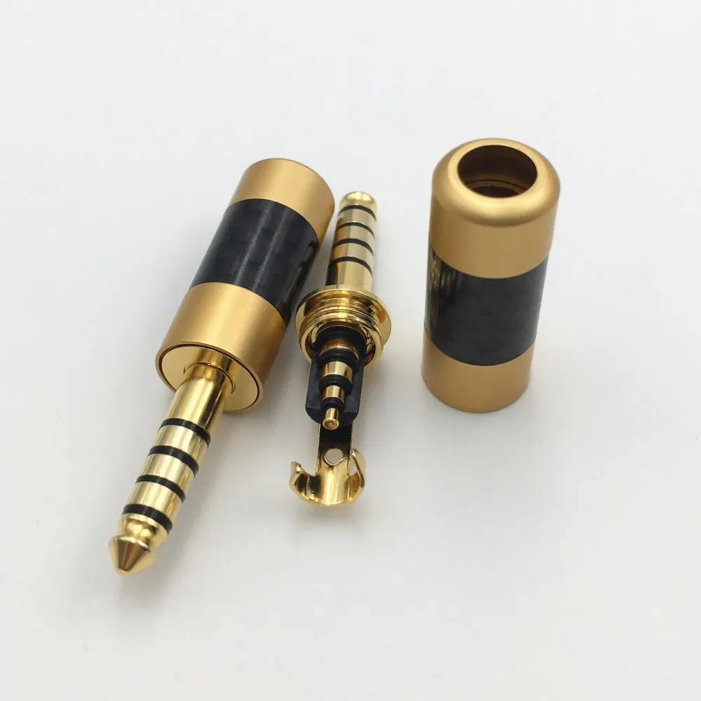 2 шт. HiFi 4 мм наушники из углеродного волокна 5 полюсный штырьковый разъем аудио DIY